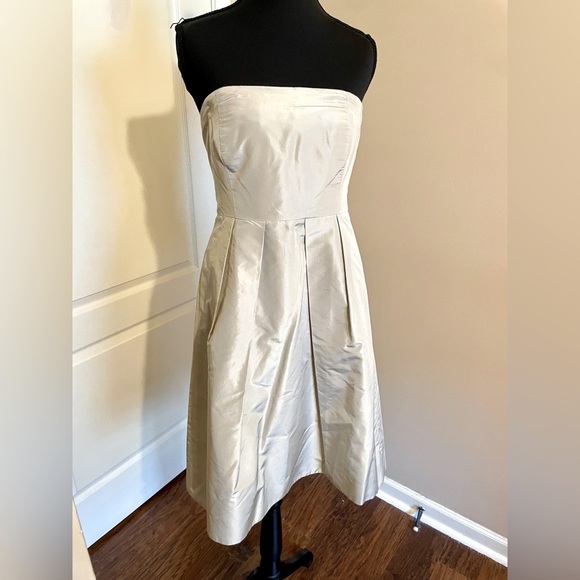 J. Crew Maisie Dress Classic Faille Size 8 P Pale Graphite Bridesmaid Cocktail - Picture 7 of 8